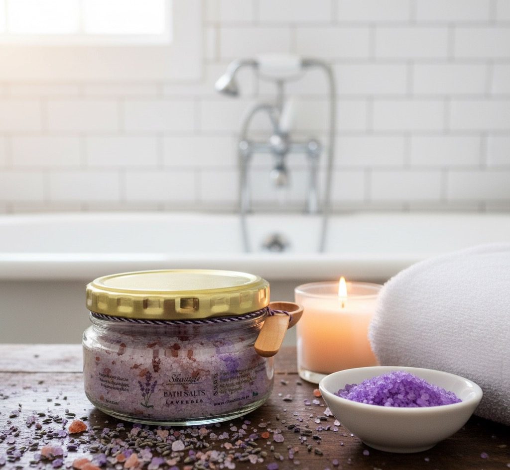 Single jar 200ml Lavender Bath Salts