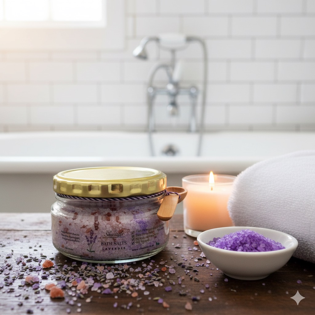 Single jar 200ml Lavender Bath Salts